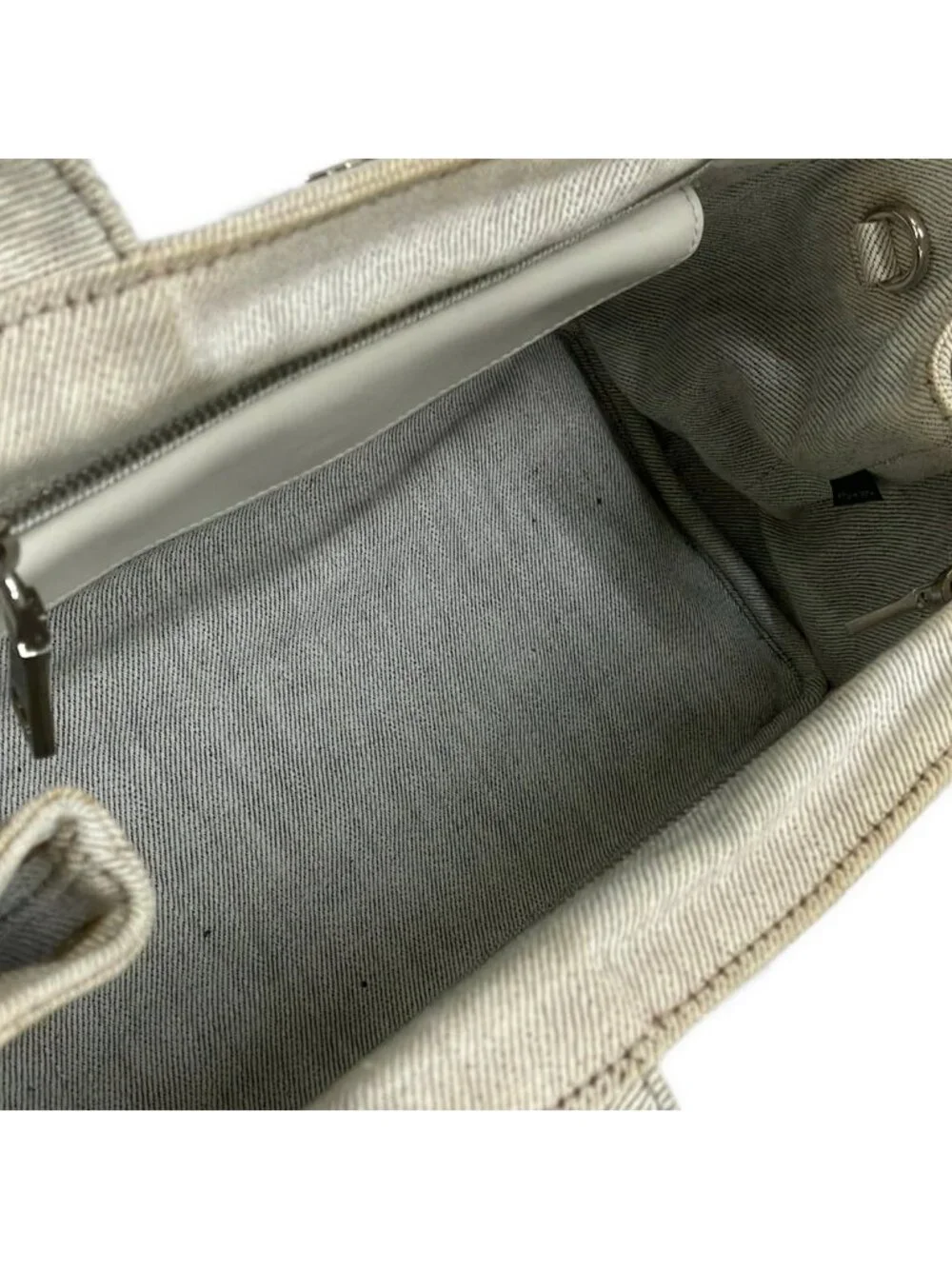Prada Tote Canapa Grommet Bianco